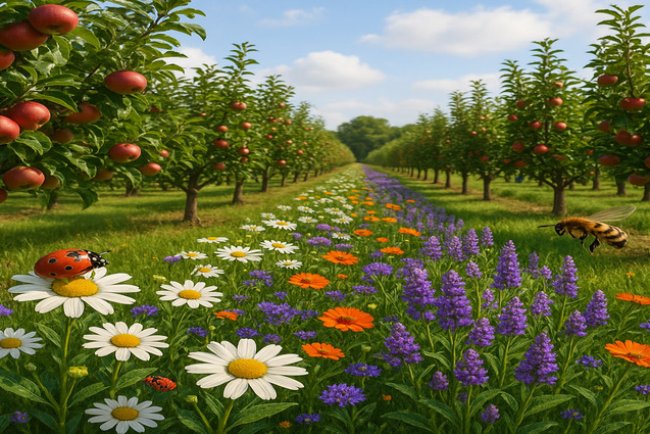 Flower Strips Help Apple Farmers Cut Pest Costs